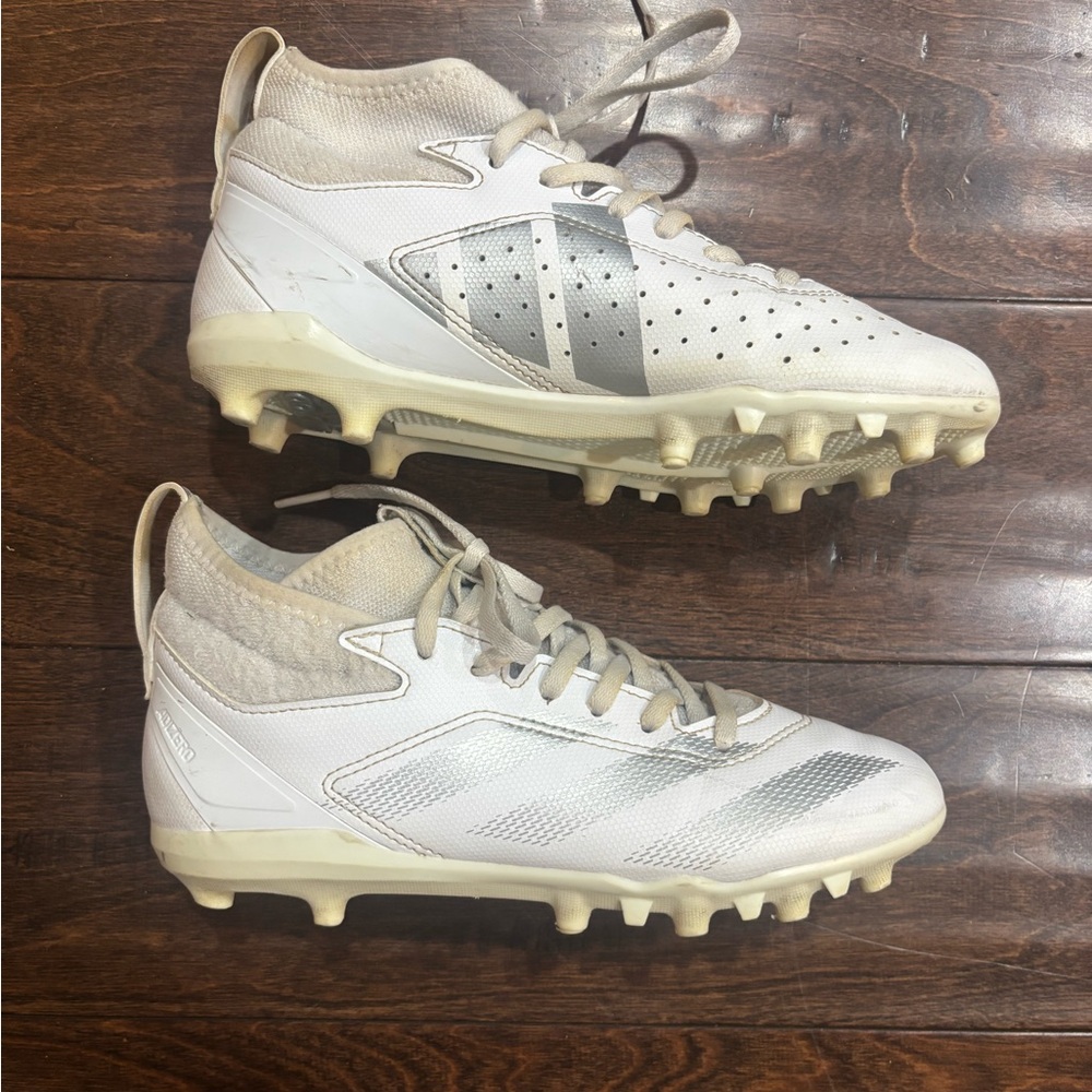 adidas Kids White and Cream Cleats
